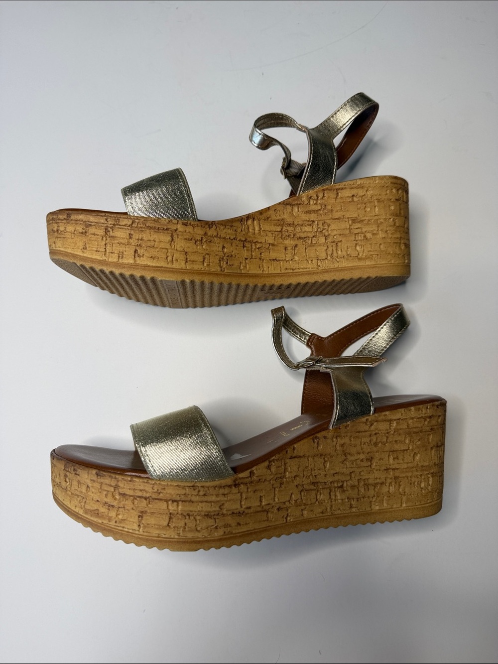 Italian Shoemakers Gold Wedge Sandals